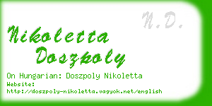nikoletta doszpoly business card